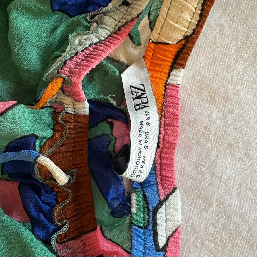Zara Multicolor Abstract Pattern Pants - Picture 3 of 5